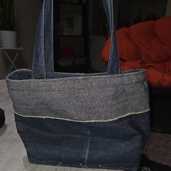 Paul Frank Rare Denim Tote Bag Wooden Bottom - Picture 1 of 3